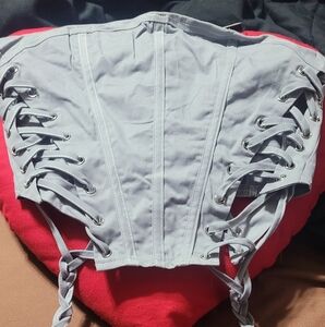Fashion Nova Light Gray Lace-Up Corset